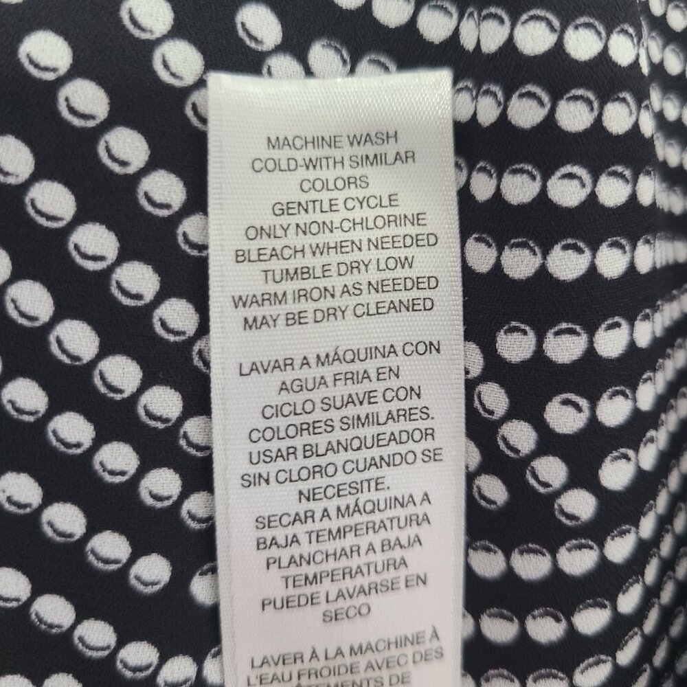 🔥Sale - White House Black Market Sleeveless Black Polka Dot Blouse Size Large - Picture 5 of 10